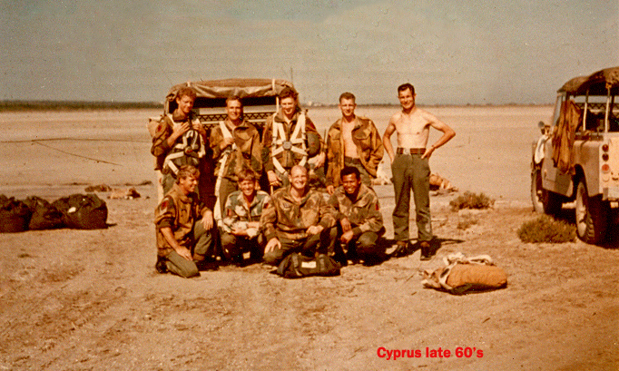 HD in Cyprus 1969 Tex Roberts (Rear Left, Alan Schiller to his right